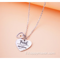 Love Heart Plate Pendante en acier inoxydable Matthe